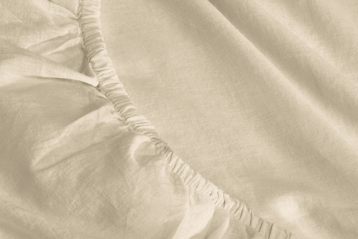 Linen-Cotton Fitted Sheet - Cal King - Dove Grey / Cal King